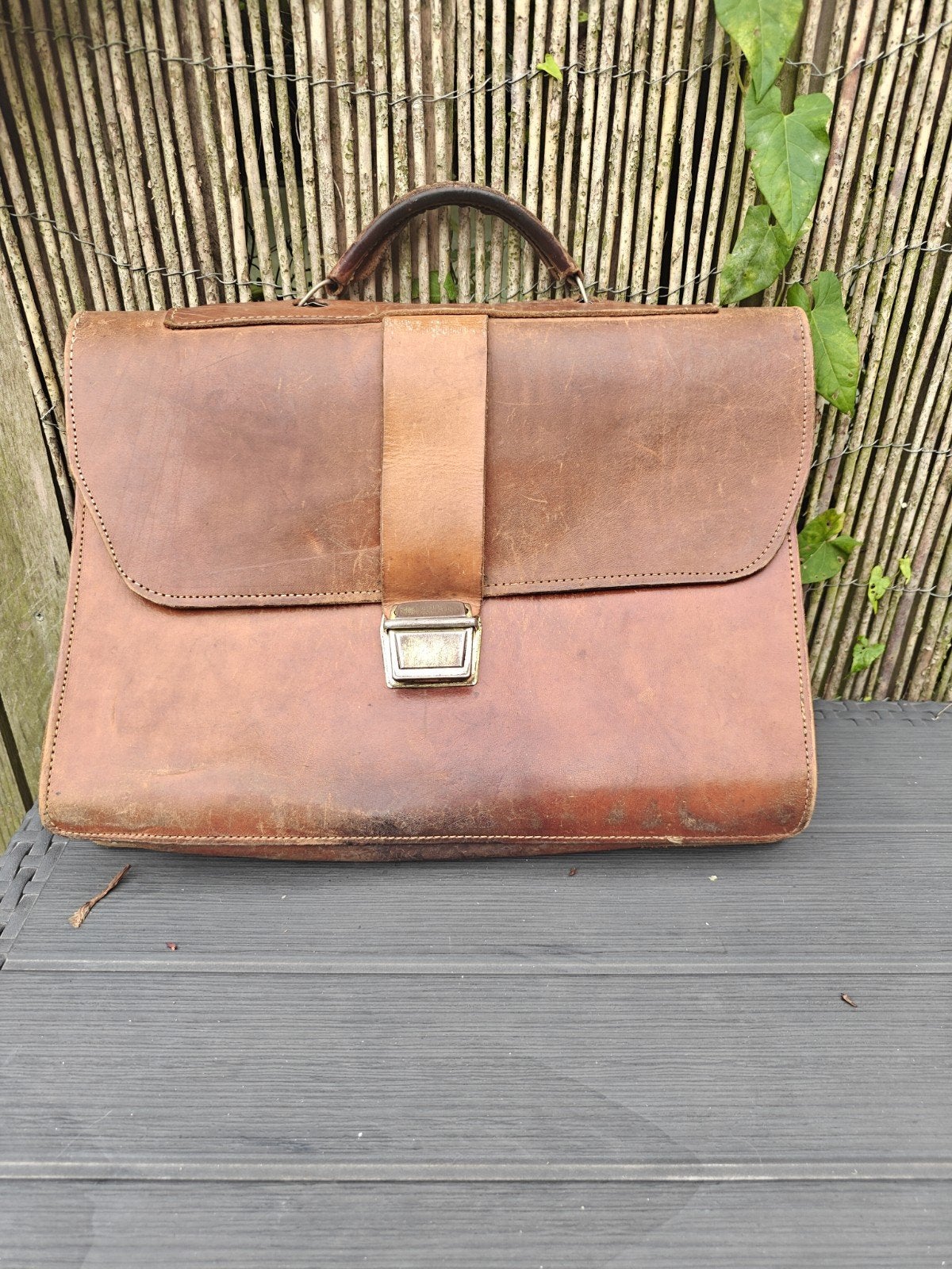 vintage leren aktetas, Handtassen en Accessoires, Tassen | Schooltassen, Ophalen of Verzenden, Gebruikt, Aktetas of Boekentas