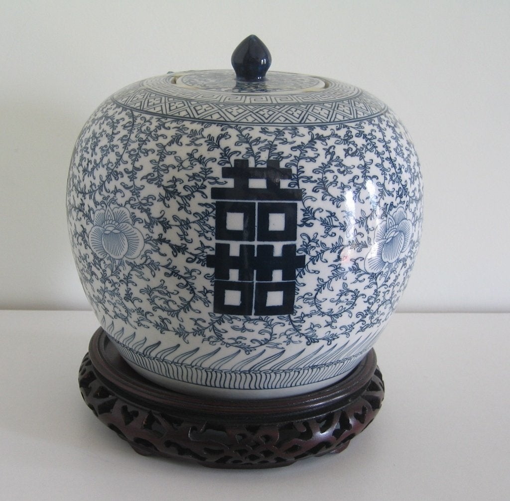 Chinese porseleinen gemberpot  -  2042, Antiek en Kunst, Blauw, China, Ophalen, Versierd