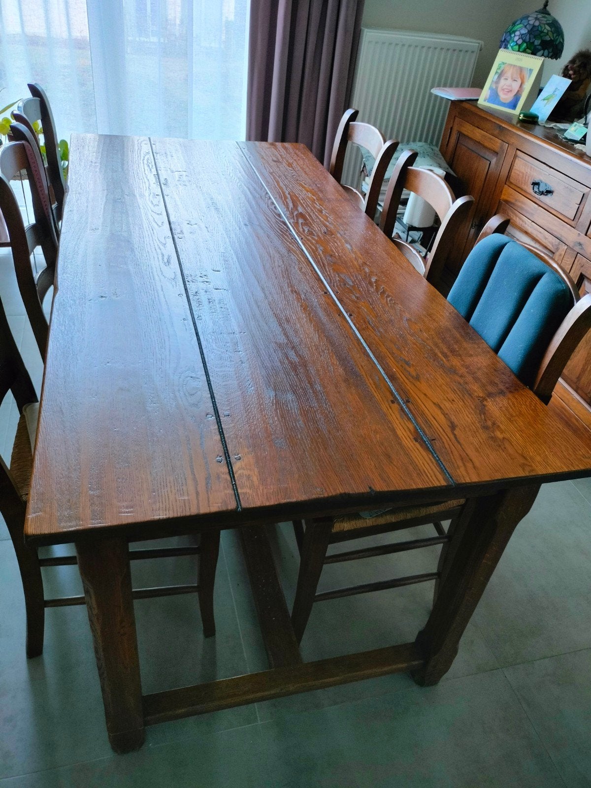 eettafel, Ophalen, Eikenhout, 50 tot 100 cm, Zo goed als nieuw