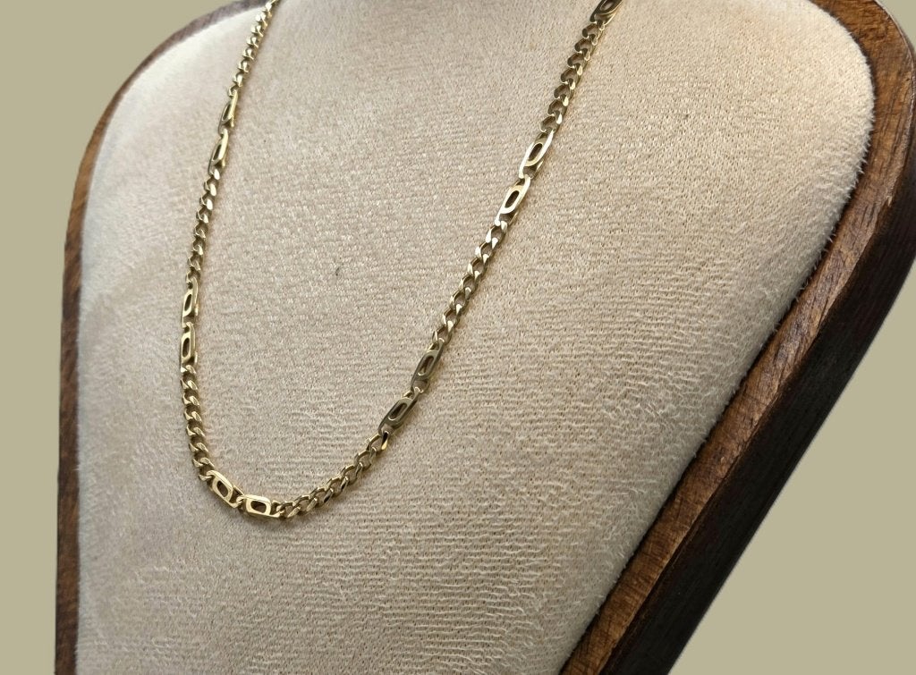 Vintage gouden valkenoog/gourmetschakel ketting. 2026/572, Handtassen en Accessoires, Kettingen, Ophalen of Verzenden, Zo goed als nieuw