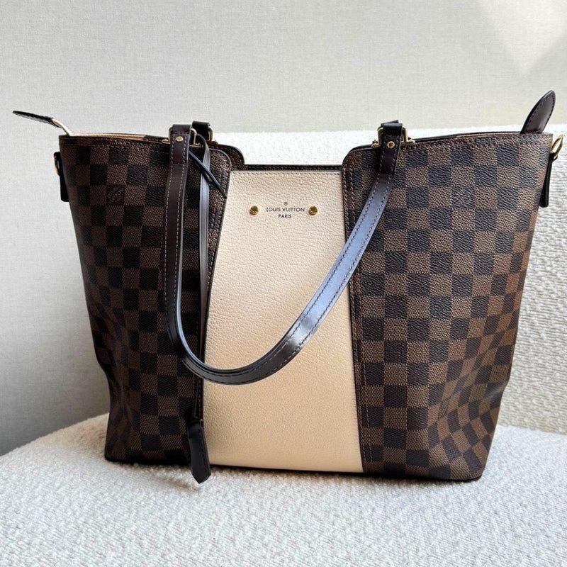 Sac fourre-tout Louis Vuitton en jersey Damier Ebene crème, Bijoux, Sacs & Beauté, Sacs | Sacs Femme, Utilisé, Sac à bandoulière