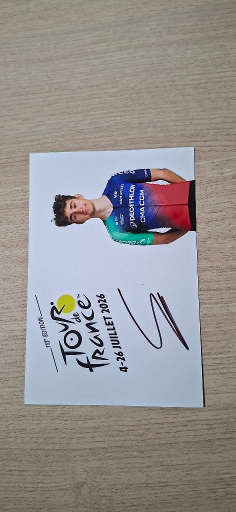 Paul Seixas # Tour de France Foto met handtekening (print), Verzamelen, Sportartikelen en Voetbal, Verzenden, Nieuw, Overige typen