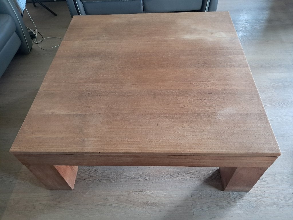 Houten salontafel, Huis en Inrichting, Ophalen, Gebruikt, Vierkant, Landelijk