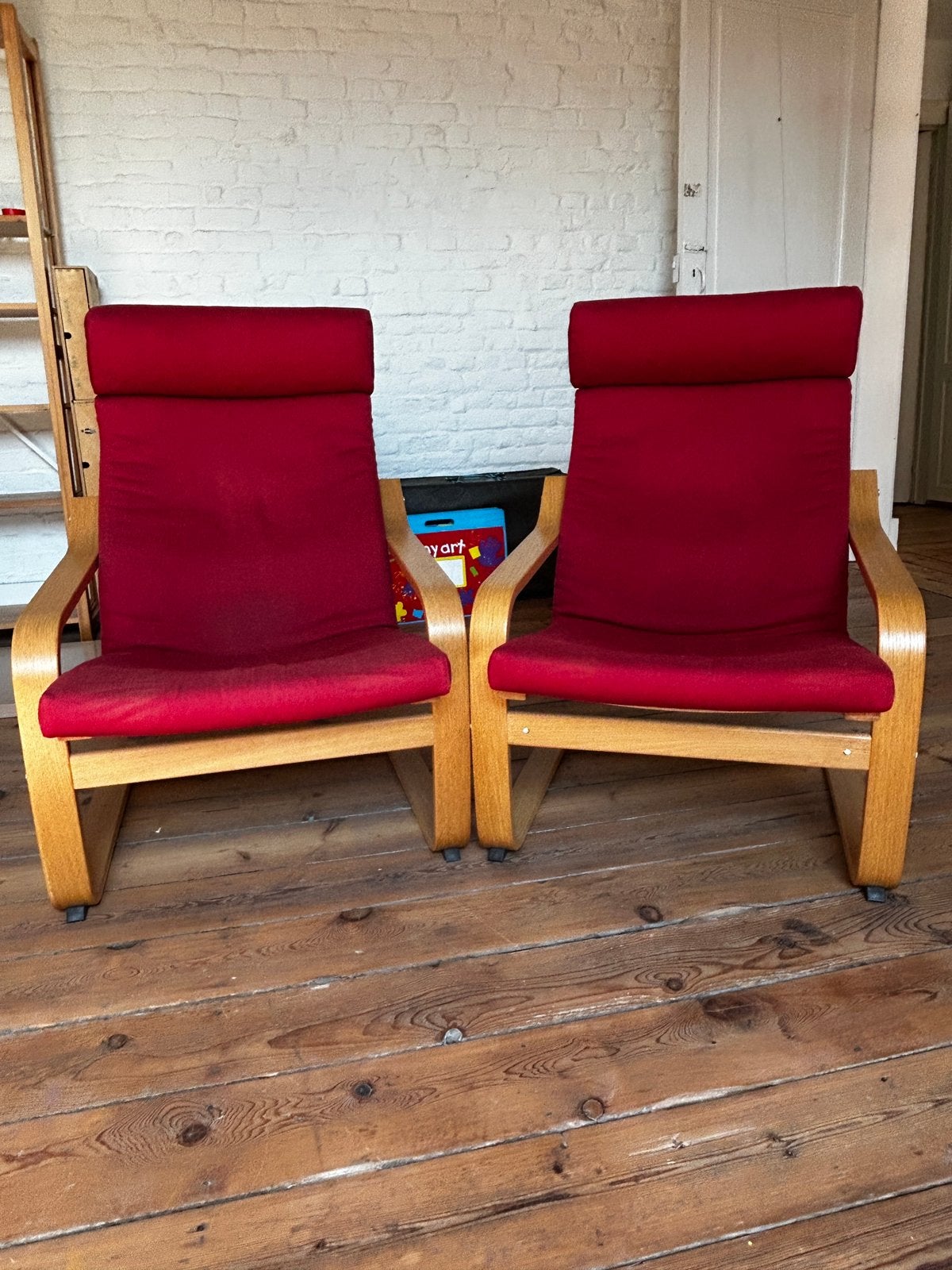 Fauteuil rouge IKEA POÄNG, Maison & Meubles, Fauteuils, Enlèvement, Utilisé
