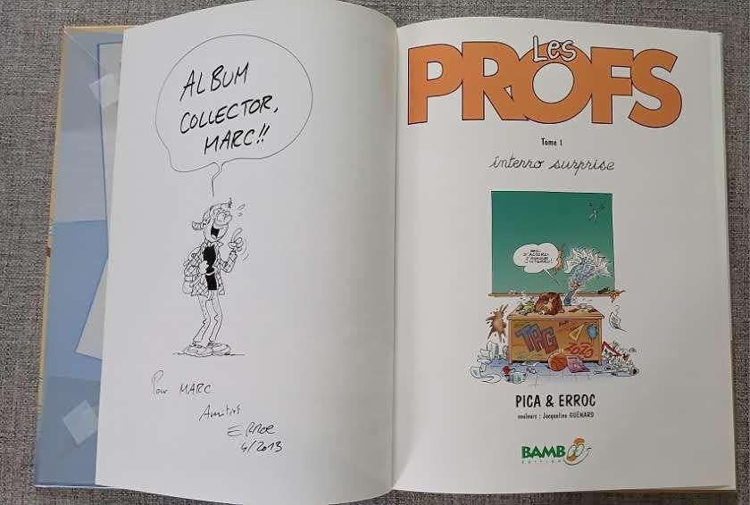 BD Les Profs 1 EO dédicace Erroc Pica Ex-libris N/S, Livres, Une BD, Enlèvement ou Envoi, Utilisé
