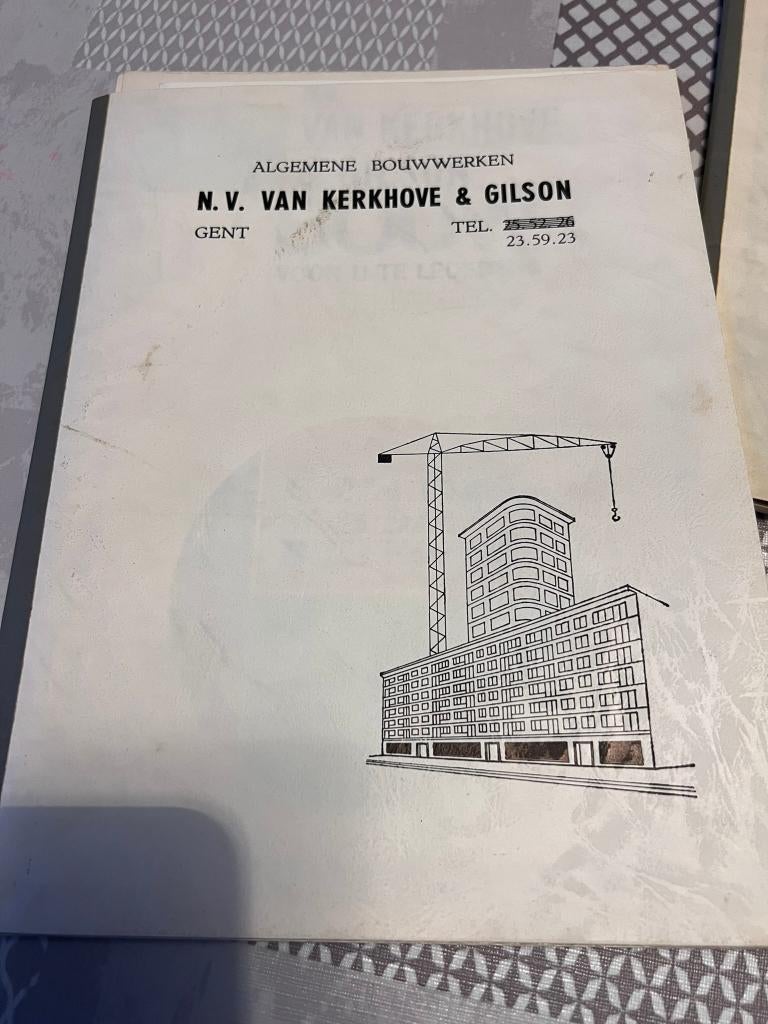 Vintage bouwplannen/reclame N.V. Van Kerkove & Gilson - Gent, Enlèvement ou Envoi, Utilisé, Autres sujets/thèmes
