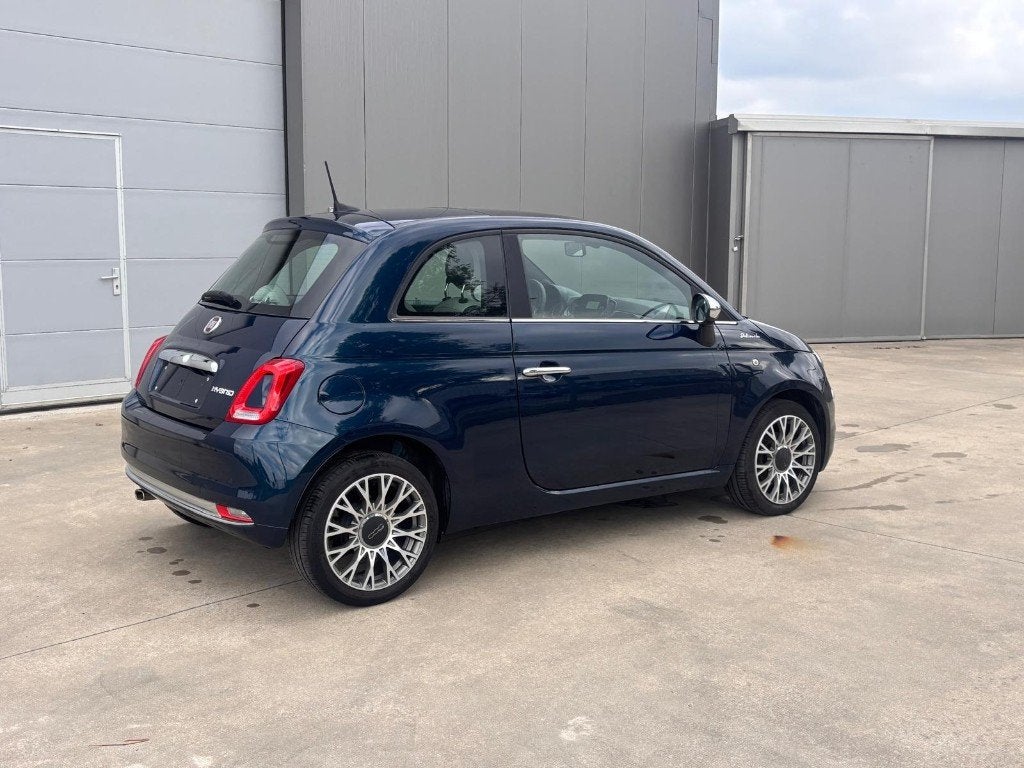 Fiat 500 dolcevita mildhybrid met pano en navigatie, Stof, Beige, Blauw, Bedrijf