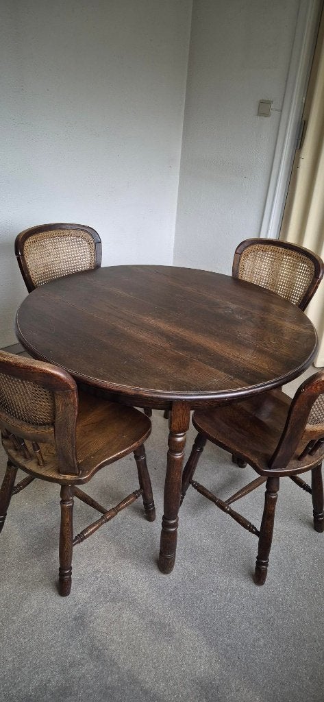 TABLE ET CHAISES, Maison & Meubles, Quatre personnes, Rond, Comme neuf, ANTIEK