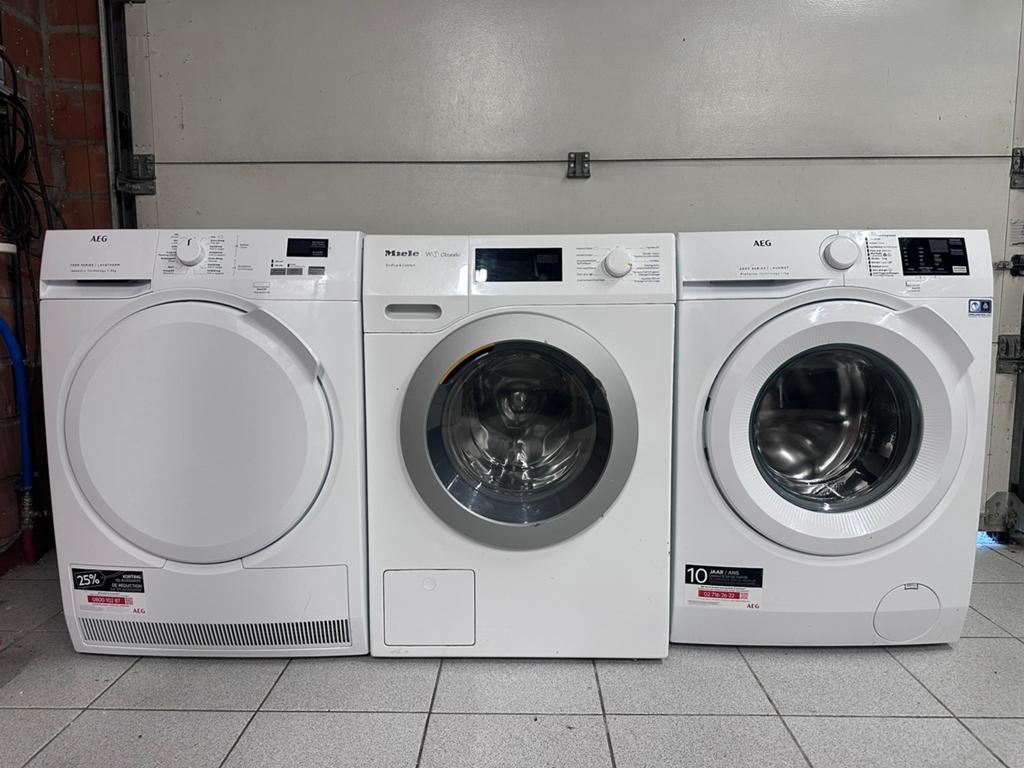 2x wasmachine 1x droogkast, Elektronische apparatuur, Wasmachines, 6 tot 8 kg, Ophalen, Zo goed als nieuw, Voorlader