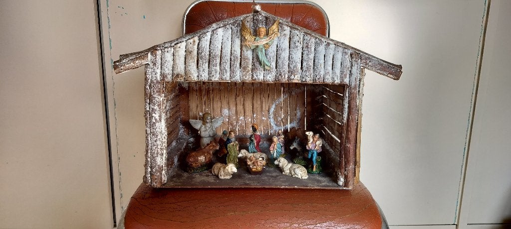 Kerststal met beeldjes, Diversen, Ophalen, Gebruikt