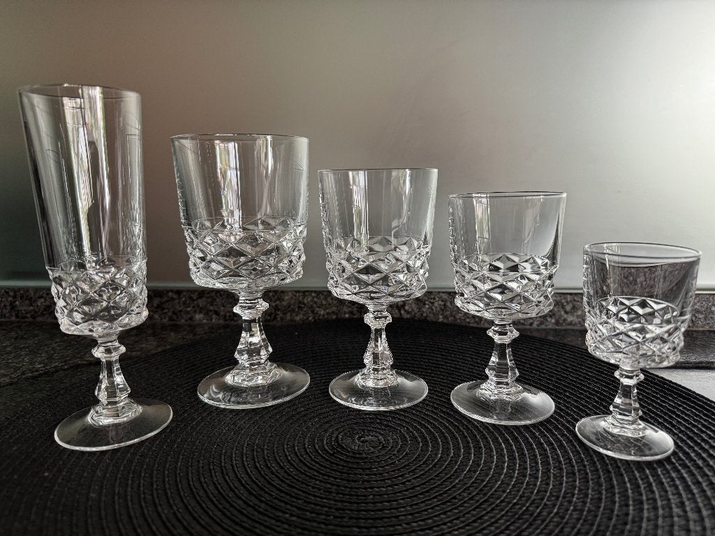 Service de verres au plomb Cristal d'Arques Durand Diamond, Enlèvement ou Envoi, Comme neuf