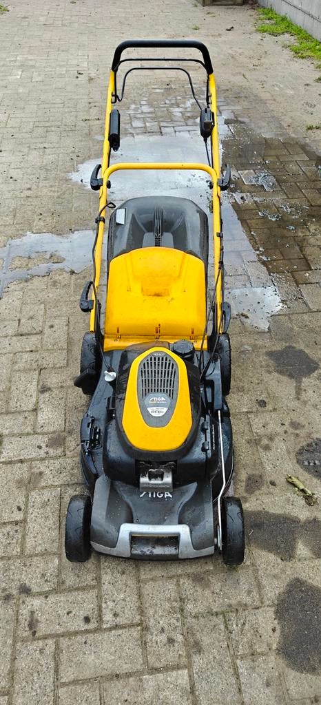 Stiga combi 50cm grasmaaier met elektrische starter, Ophalen, Cirkelmaaier, Gebruikt, Stiga
