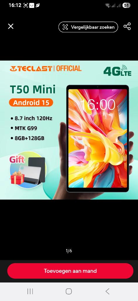 Tablet/phone 8,7inch Superhandig, Télécoms, Téléphonie mobile | Marques Autre, Autres modèles, Enlèvement ou Envoi, Comme neuf