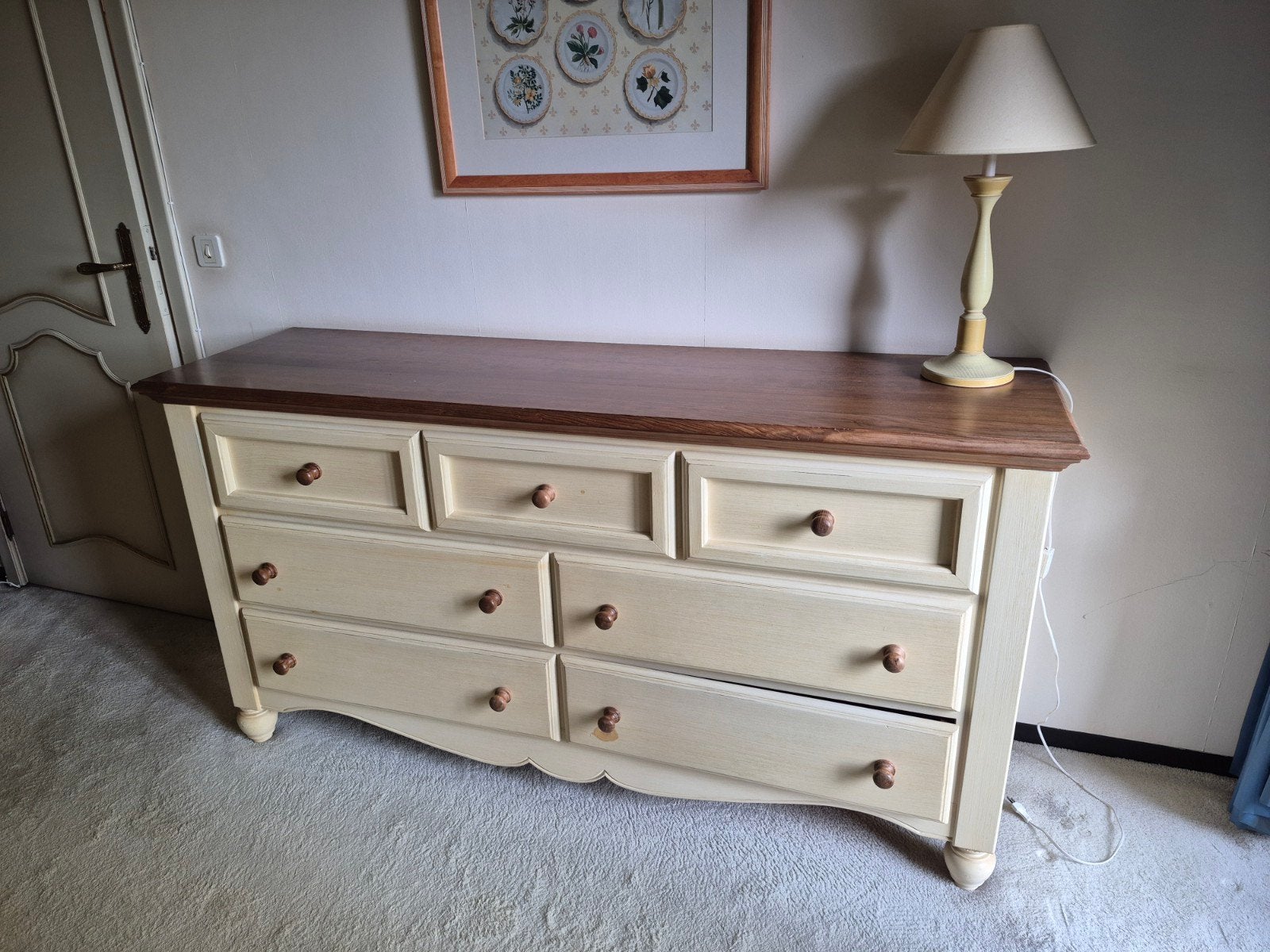 Slaapkamer kast en ladenkast, dubbel bed  te koop, Ophalen, Gebruikt, 210 cm, Tweepersoons