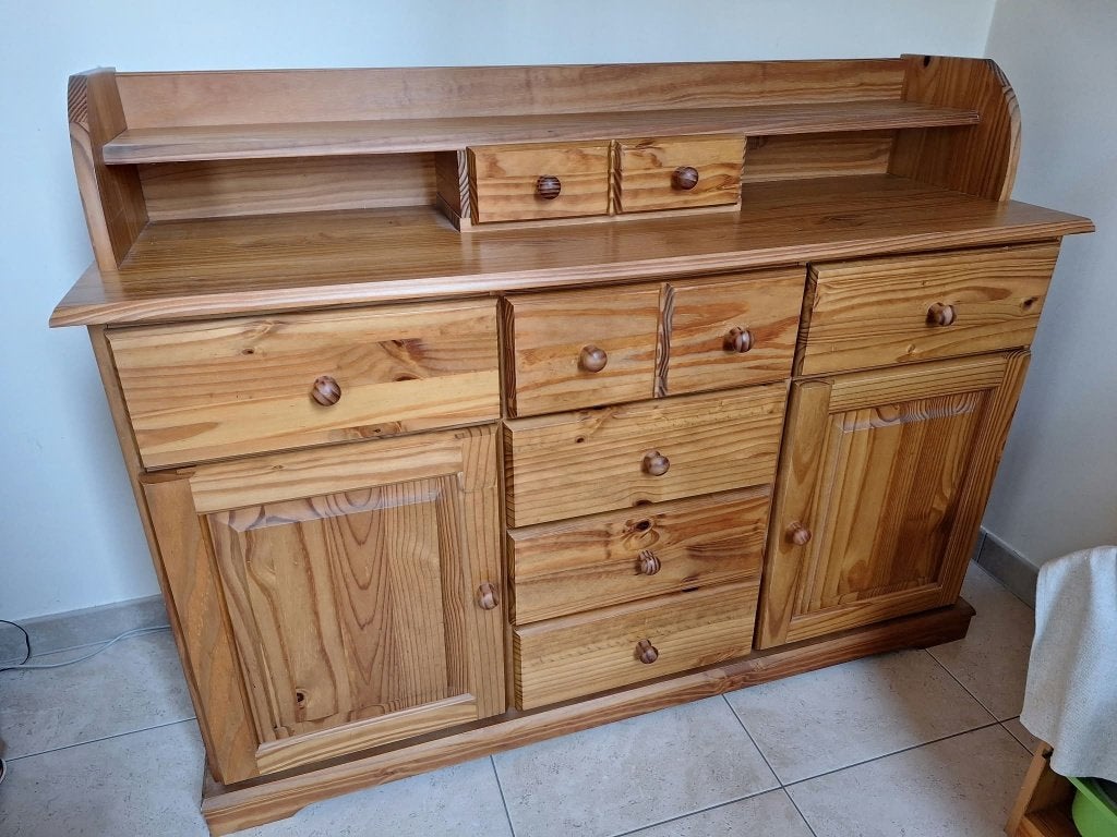 Grenen kast met laden, Huis en Inrichting, Ophalen, Gebruikt, 100 tot 150 cm, Met lade(s)