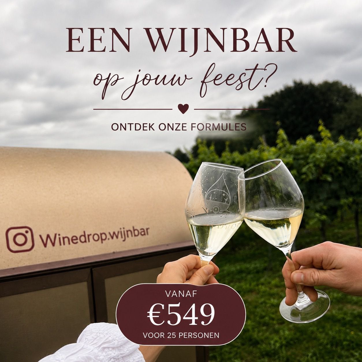 Mobiele wijn bar voor feesten, Hobby & Loisirs créatifs, Enlèvement