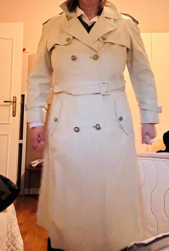Vintage lederen jas crème wit, Kleding | Dames, Verzenden, Zo goed als nieuw, Wit