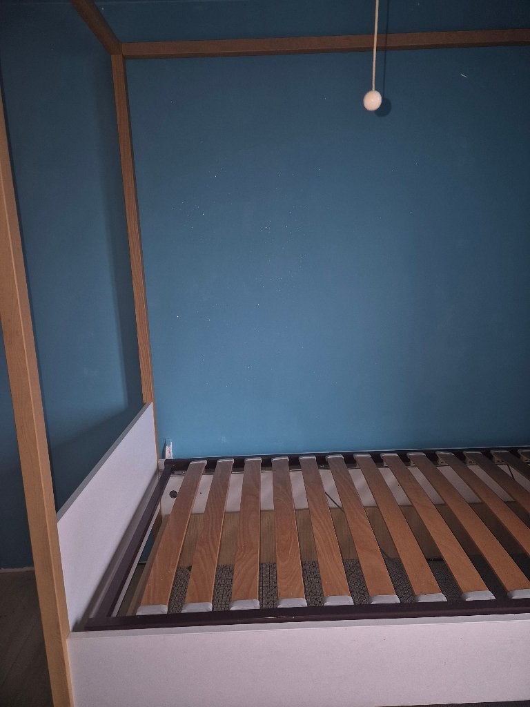 1 persoons hemelbed, Ophalen, Gebruikt, 90 cm, Eenpersoons