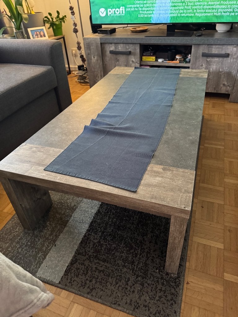 Salontafel — afwerking met grijs hout-/betoneffect, Weba, Huis en Inrichting, Ophalen, 100 tot 150 cm, 50 tot 100 cm, Zo goed als nieuw