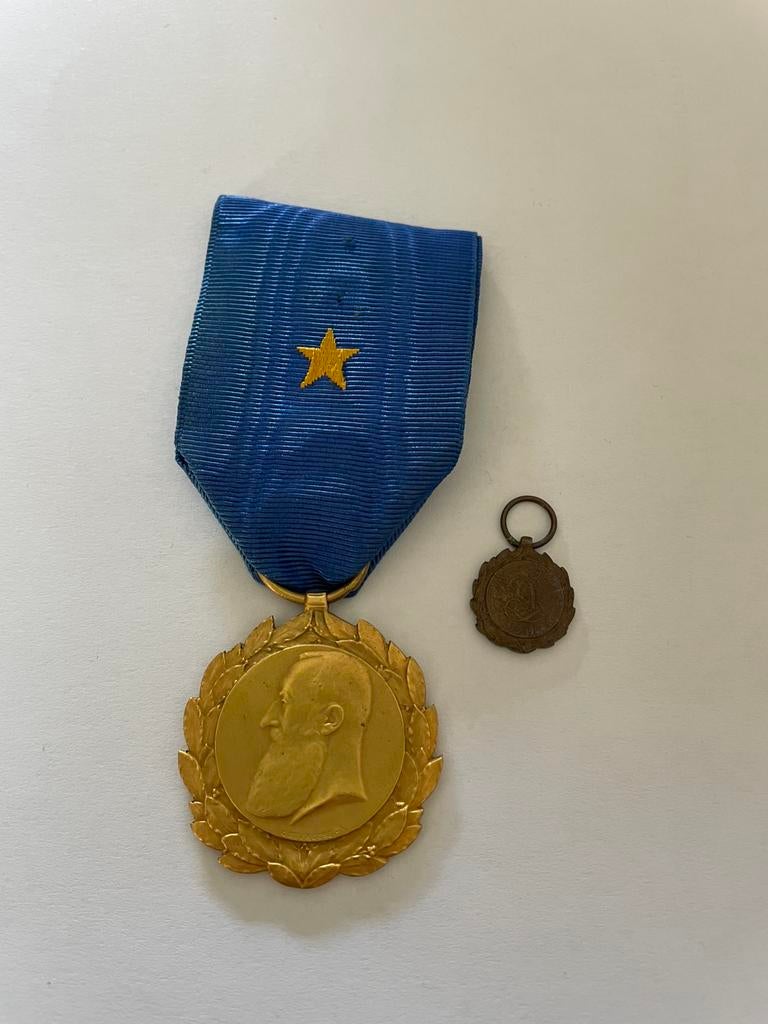 Medaille Congo + miniatuur 1878-1908, Verzamelen, Militaria | Algemeen, Ophalen of Verzenden