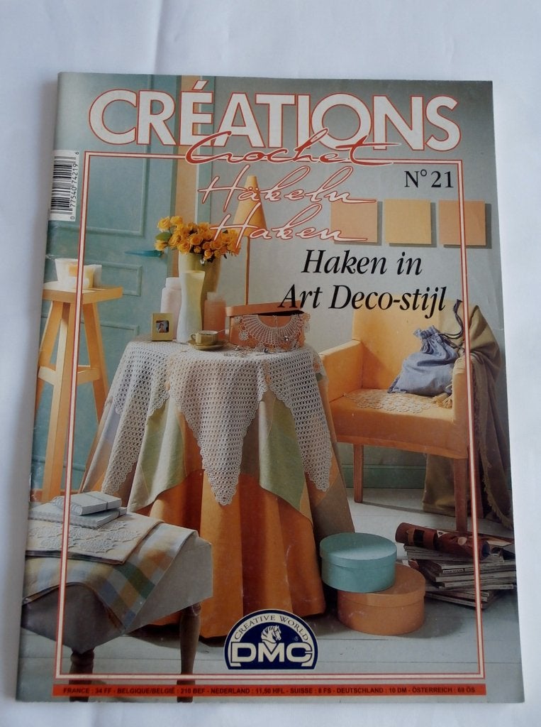 " Haken in Art Deco stijl "( Créations crochet ) nr 21 DMC, Hobby en Vrije tijd, Breien en Haken, Ophalen of Verzenden, Zo goed als nieuw
