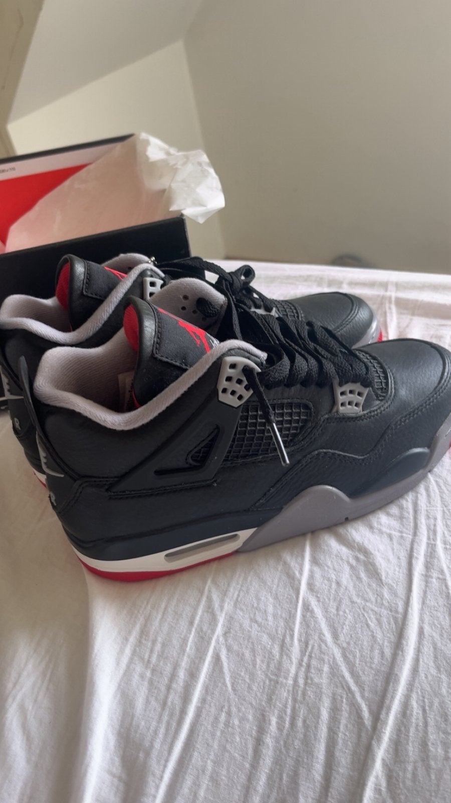 Jordan 4, Ophalen, Zwart, Nieuw, Sneakers