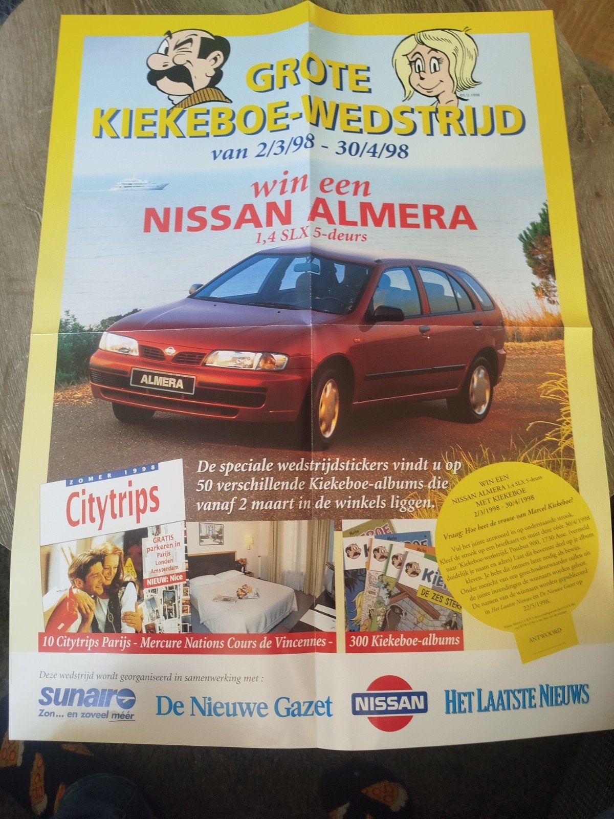 Kiekeboe affiche Nissan almera, Livres, Autos | Livres, Enlèvement ou Envoi, Nissan