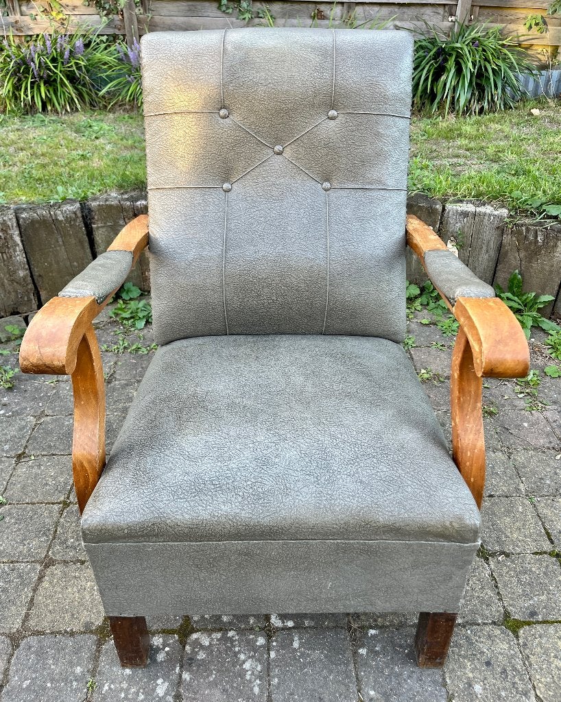 Art Deco fauteuil zetel, Huis en Inrichting, Gebruikt, Art-Deco, Minder dan 75 cm, 50 tot 75 cm