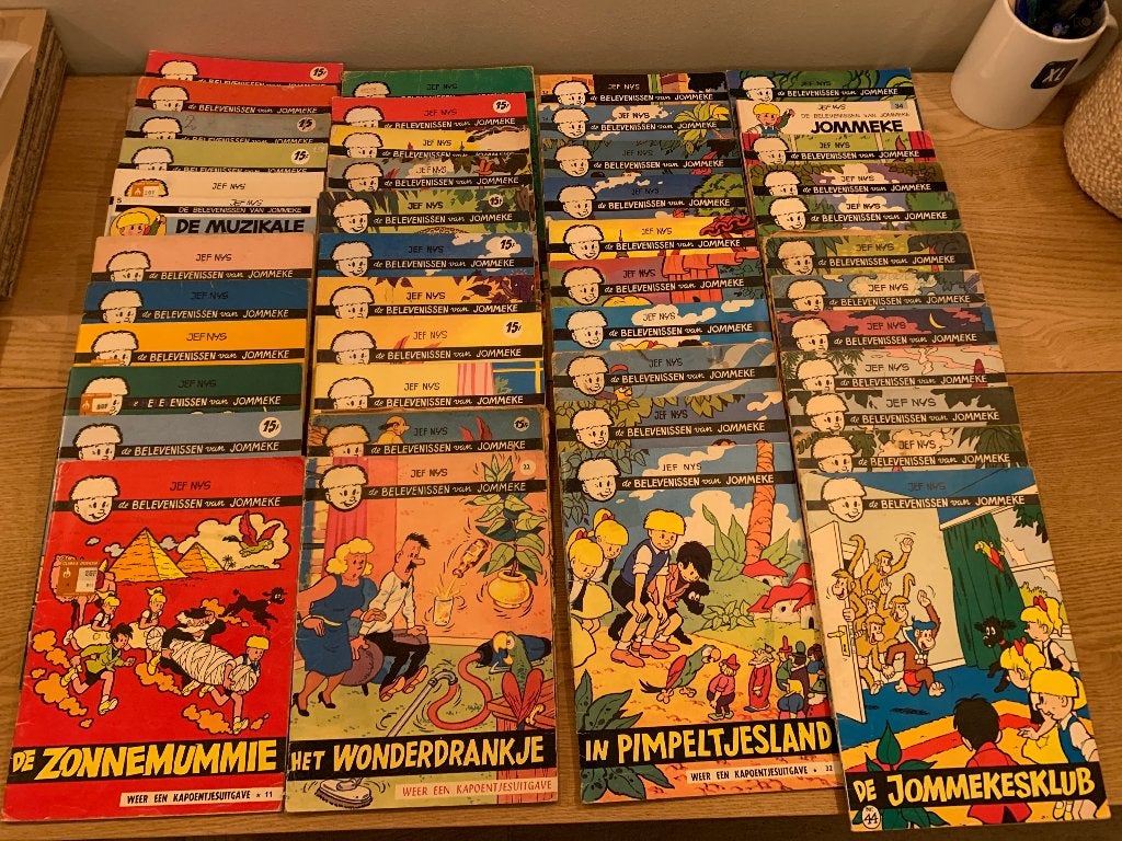 STRIPFIGUUR JOMMEKE: LOT 45 STRIPS NRS 1-45, Plusieurs BD, Enlèvement ou Envoi, Utilisé, Jef Nys.