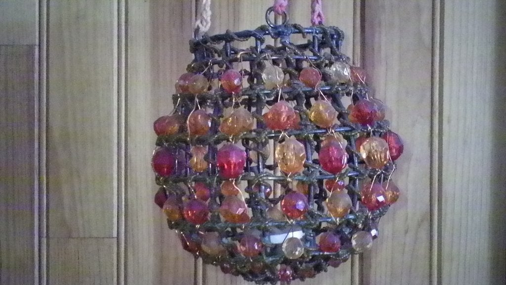 bougeoir, Bougeoir pour bougie chauffe-plat, Verre, Utilisé, Orange