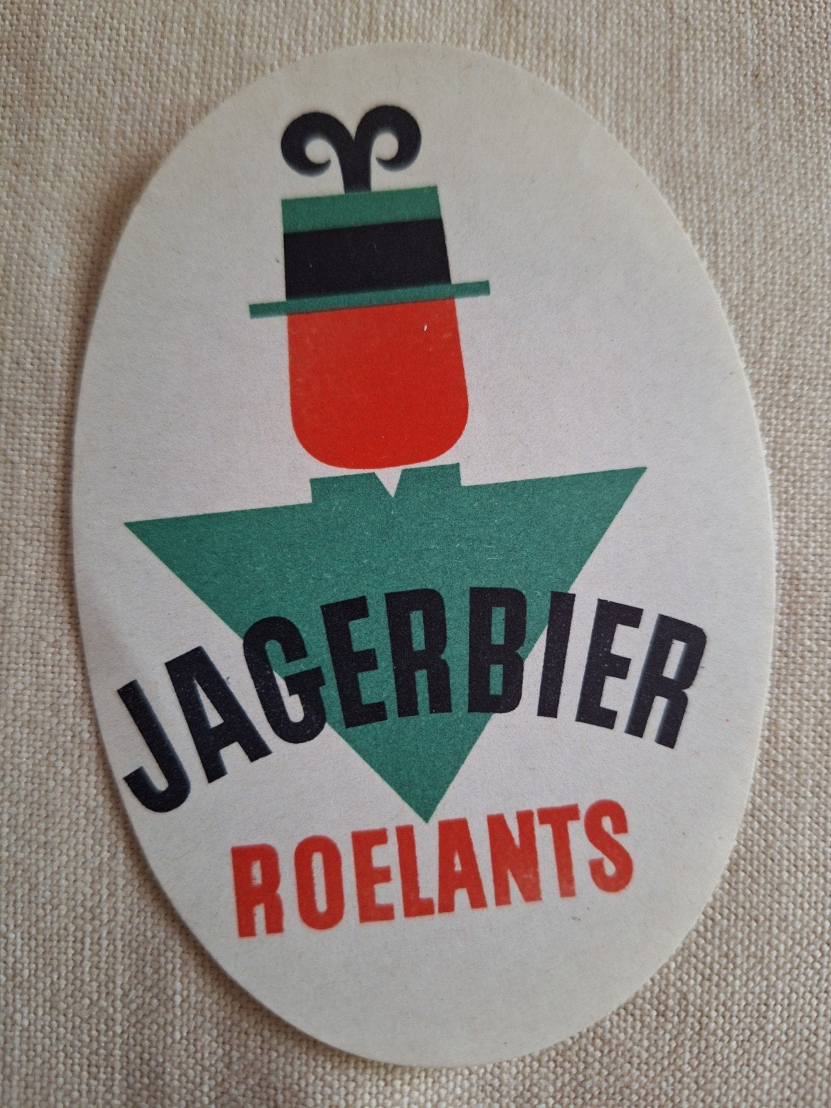Oud bieretiket brouwerij Roelants Schaarbeek Jagerbier, Ophalen of Verzenden