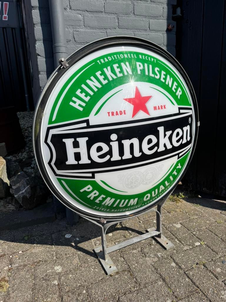 Heineken reclame lichtbak, Ophalen, Gebruikt, Reclamebord, Plaat of Schild, Heineken