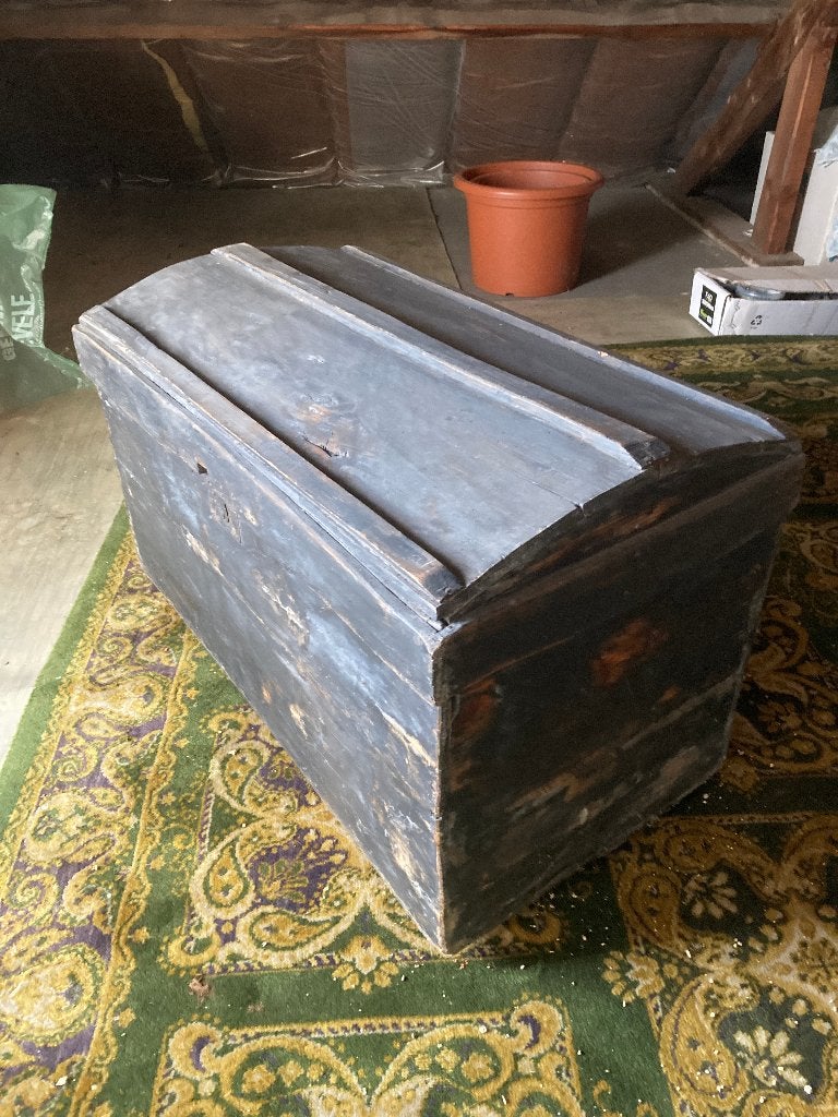 Zwarte houten koffer, Ophalen, 50 – 75, Gebruikt, 50 tot 100 cm
