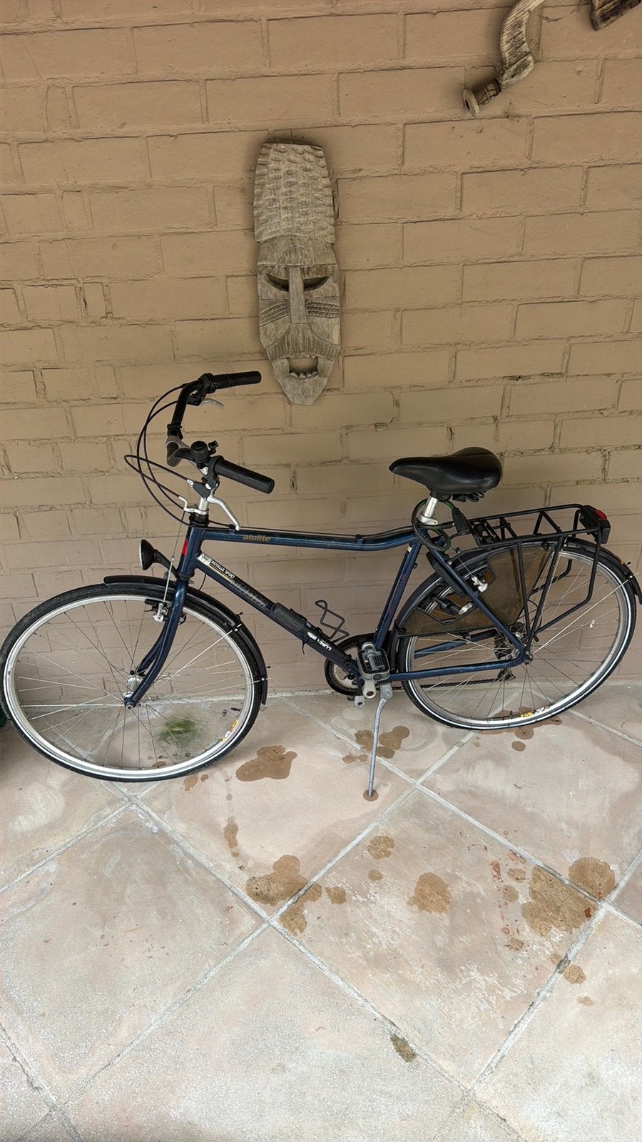 Herenfiets donkerblauw, Ophalen, Gebruikt, Versnellingen