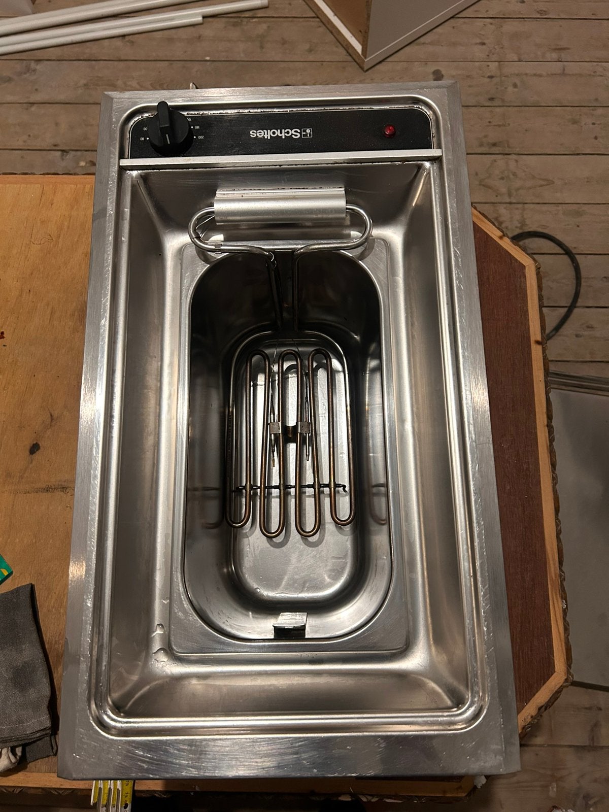 Professionele Schottes elektrische friteuse – RVS, Electroménager, Friteuses, 4 litres ou plus, Enlèvement, Comme neuf, Pan intérieur amovible