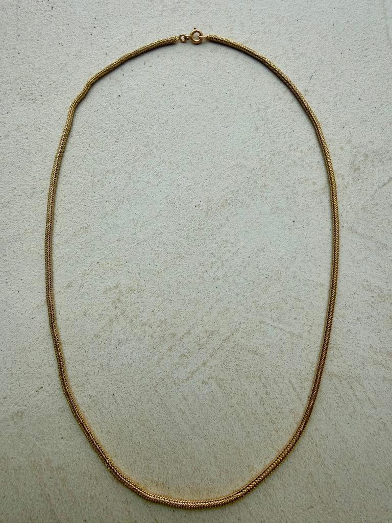Maillon palmier en or 18 carats 750 16,33 grammes 50cm, Bijoux, Sacs & Beauté, Colliers, Enlèvement ou Envoi, Utilisé, Jaune, Or