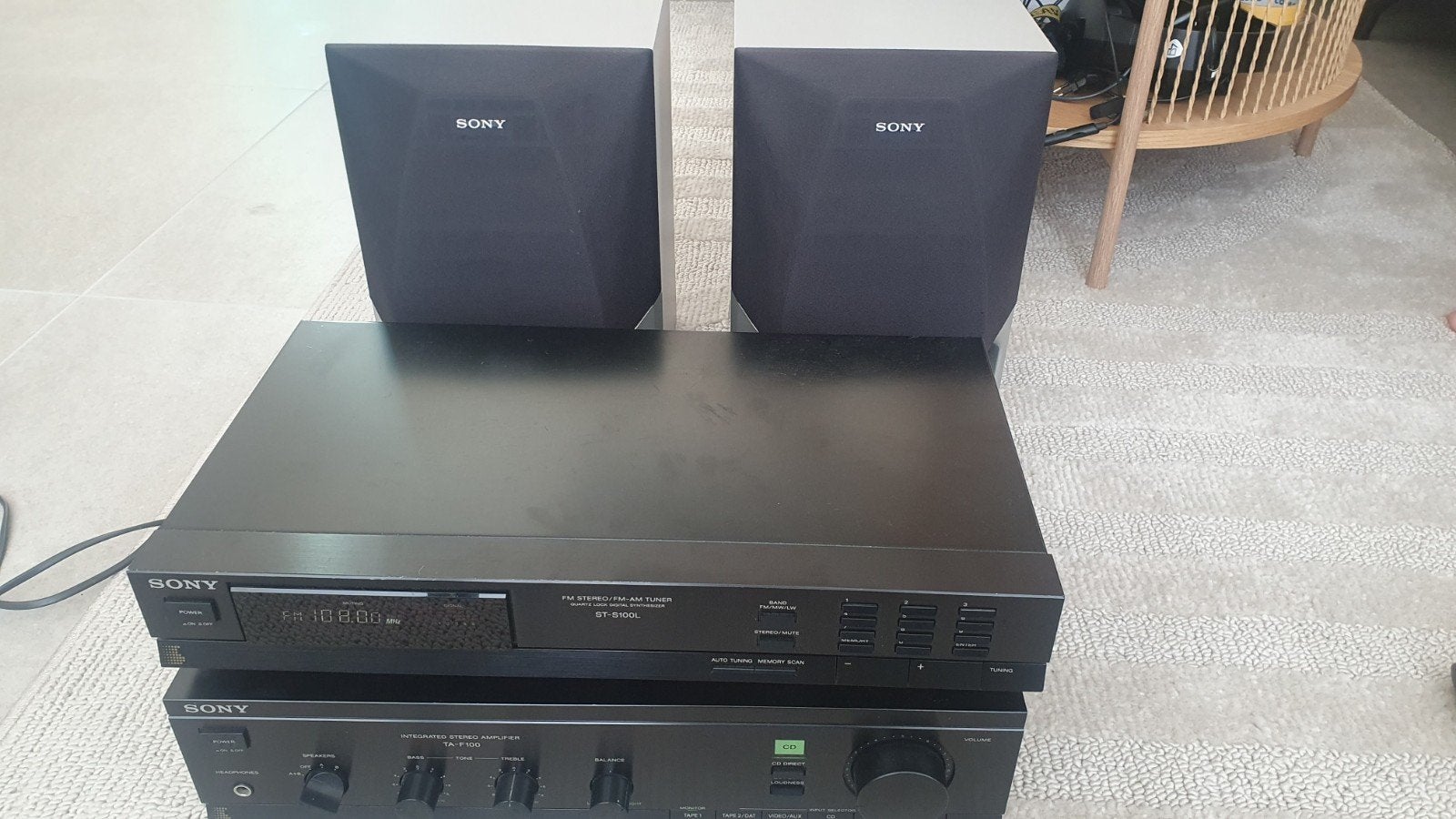 SONY ST-S100 & SONY TA-F100, Audio, Tv en Foto, Ophalen
