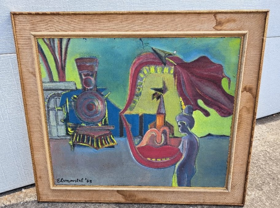 Huile sur toile signe elsmoortel 73, Enlèvement ou Envoi, Toile