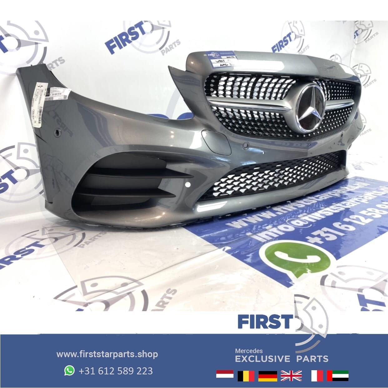 W205 FACELIFT AMG VOORBUMPER + diamond gril 2019 Mercedes C, Auto-onderdelen, Gebruikt, -, Voor, Ophalen of Verzenden