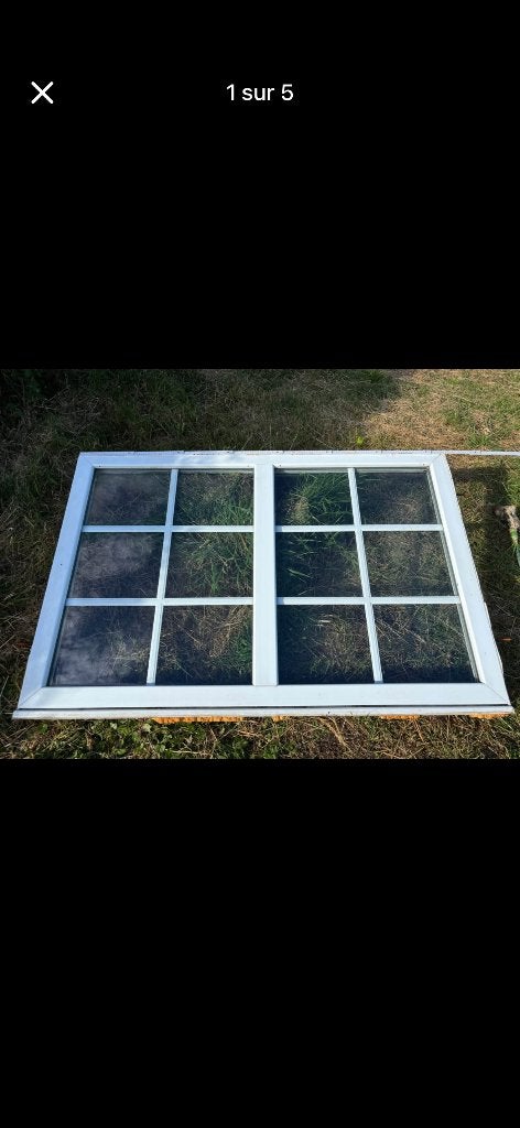 Châssis PVC DOUBLE VITRAGE BLANC, Bricolage & Construction, Double vitrage, Fenêtre de façade ou Vitre, Enlèvement, Utilisé