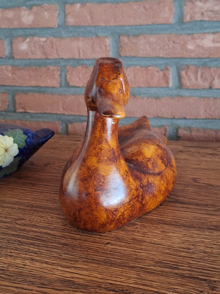 Elegante vintage decoratieve eend in kostbaar hout, Antiek en Kunst, Ophalen
