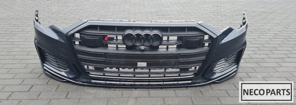 AUDI A6 C8 S6 VOORBUMPER SHADOW LINE CAMERA LEVERBAAR!!, Auto-onderdelen, Carrosserie, Spatbord, Audi, Gebruikt, Ophalen of Verzenden