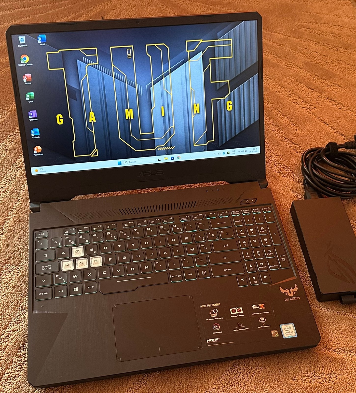 Mooie 15.6”Asus gamer/ i7-8750H/16gb ddr4/256gb ssd/1000gb/, Computers en Software, Laptop-opladers, Ophalen