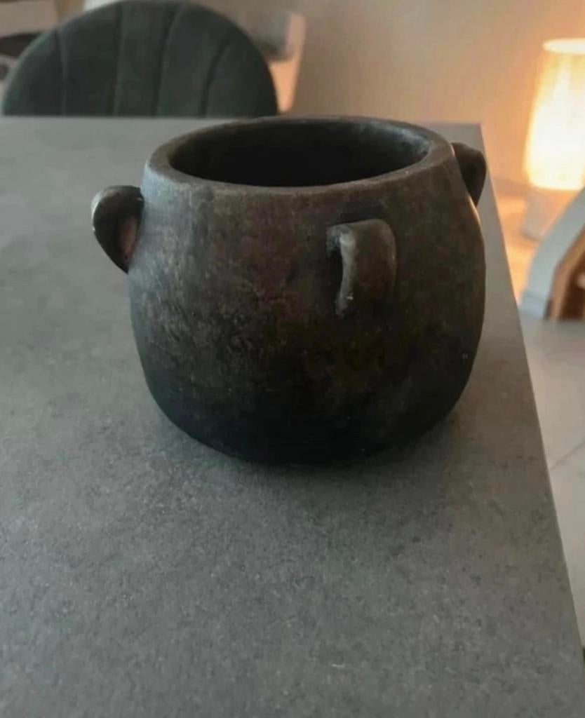 Vintage aardewerk pot / vaas – rustiek – uniek stuk, Ophalen, Zo goed als nieuw, Aardewerk