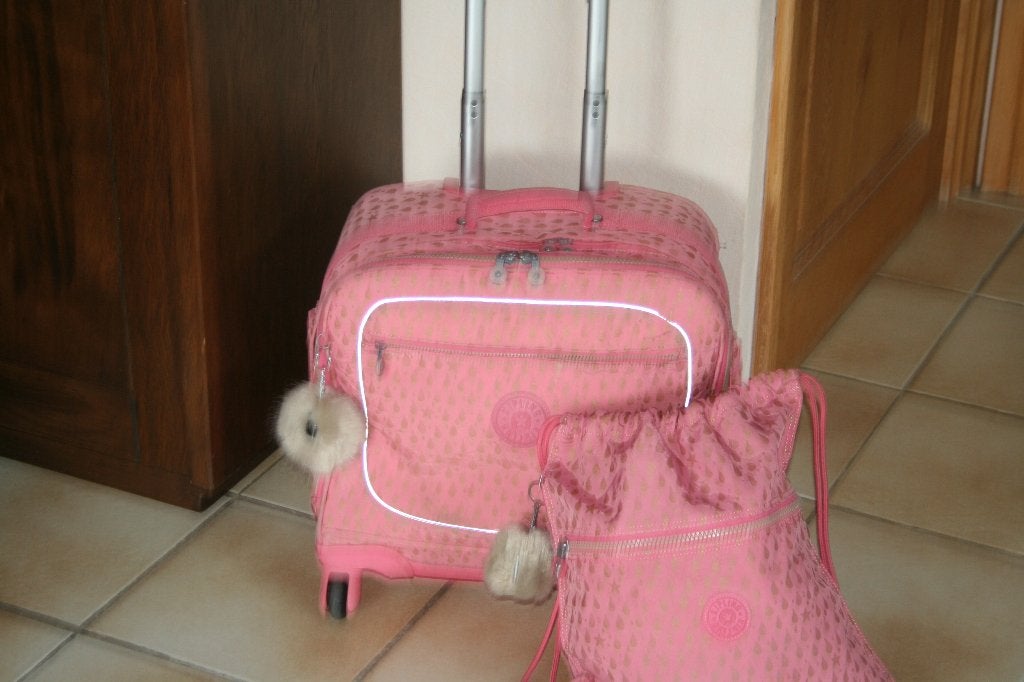 Kipling trolleyset met 4 wielen + sporttas + TBE-apen,, Diversen, Schoolbenodigdheden, Ophalen of Verzenden, Gebruikt