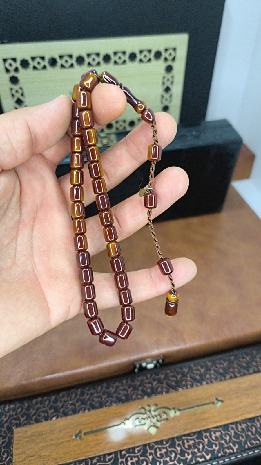 Tesbih – Sıkma Kehribar 9/5 mm – Sistemli Model, Ophalen of Verzenden