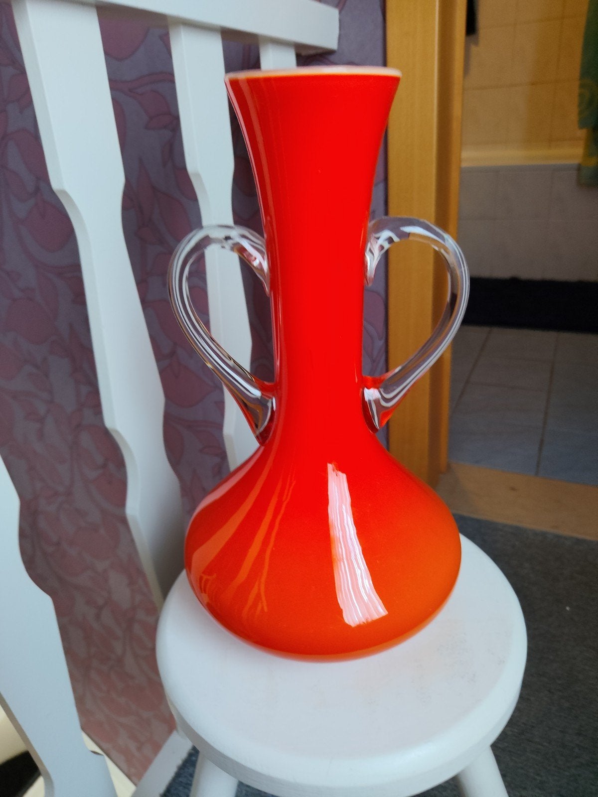 Oranje vaas jaren 70, Antiek en Kunst, Ophalen