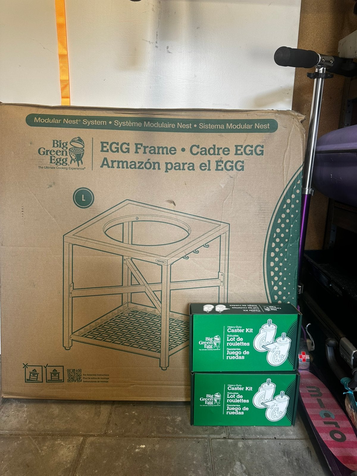 Big green egg frame Large met 2x caster kit, Jardin & Terrasse, Enlèvement, Neuf