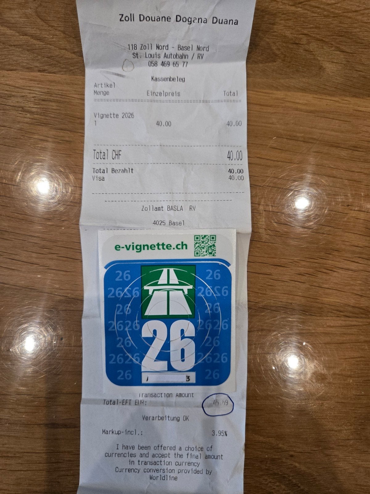 Vignette Suisse 2026, Tickets & Billets