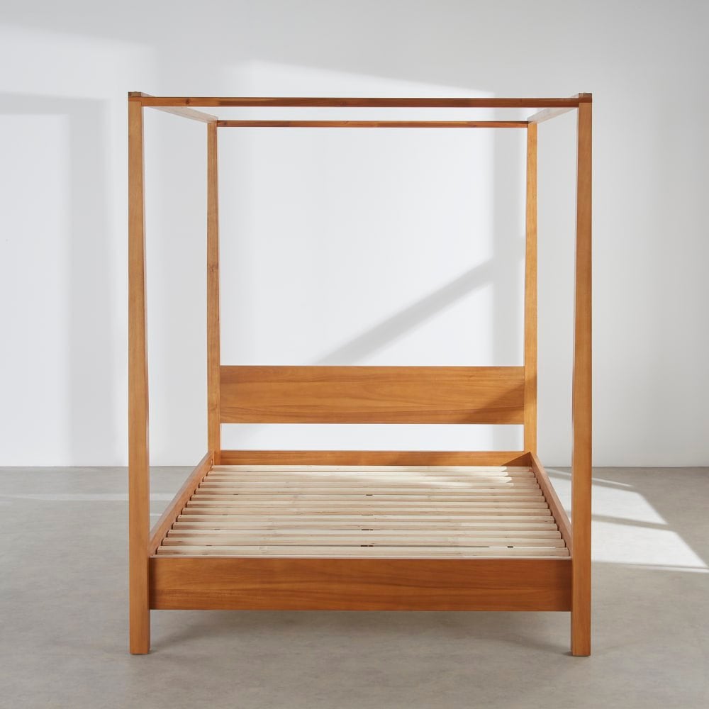 Bedframe + lattenbodem, Huis en Inrichting, Slaapkamer | Bedden, Ophalen, Zo goed als nieuw, Hout, 200 cm